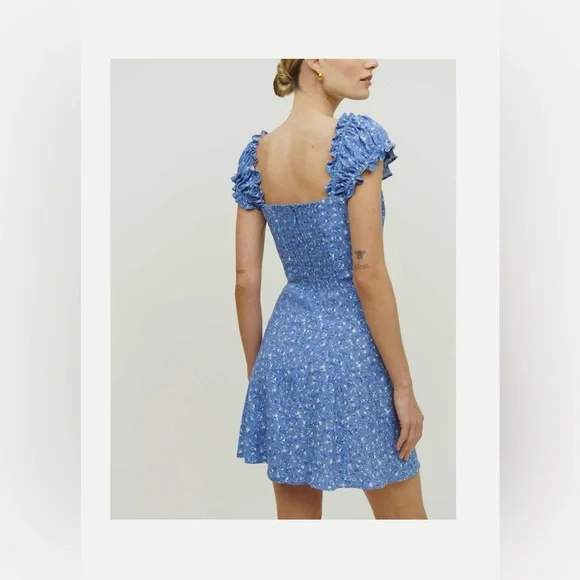 Reformation Percy Blue Floral Women's Dress - Picture 3 of 4